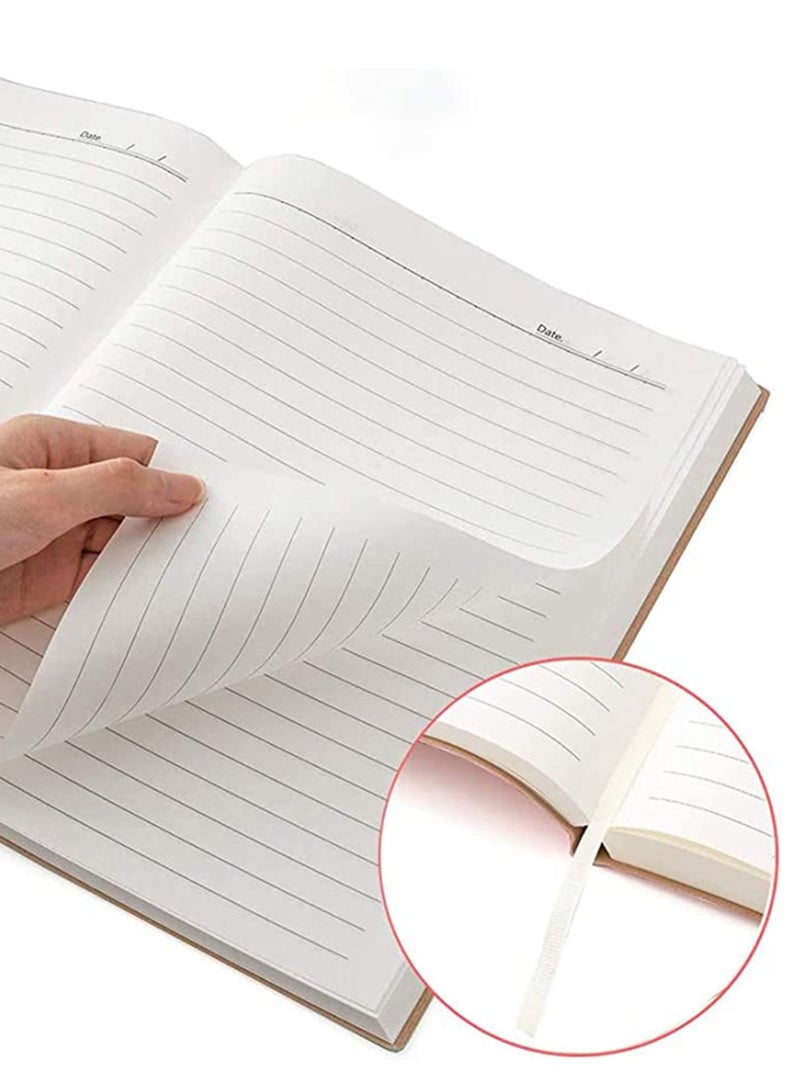 SYOSI Refillable Writing Journal, Hardcover Notebook, Retro Faux Leather Cover Notebook, Travel Diary, Wide Ruled Paper, Daily Use Gift for Teachers, Back to College Students (Black) - Image 5