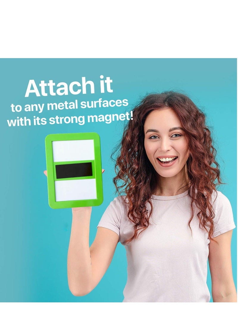 2 - Pack Magnetic Locker Mirror - Locker Mirror - 5" x 7"- for School Locker, Bathroom, Household Refrigerator, Locker Accessory, Workshop Toolbox, Office Cabinet or More (Green - Blue) - Image 3