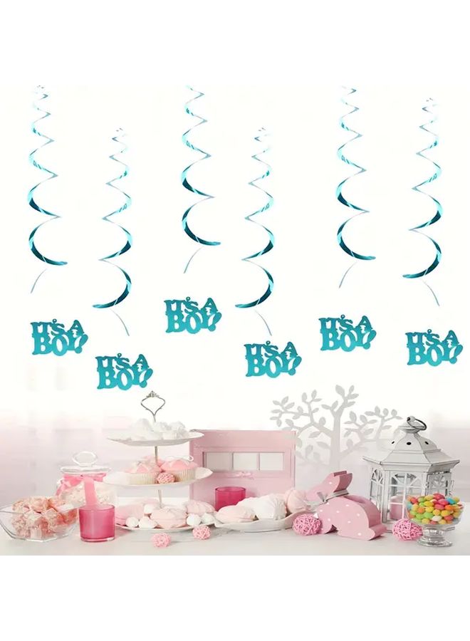Pink Gender Reveal Spiral Ribbon Garland with It S A Banners Plastic Shower Party Decorations - Image 5