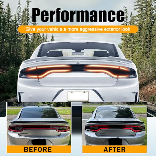Deargooday Tail Light Race Track Bat Vinyl Overlay Decal Cover Exterior Accessories for Dodge Charger 2015 2016 2017 2018 2019 2020 2021 2022 2023 2024 - Image 3