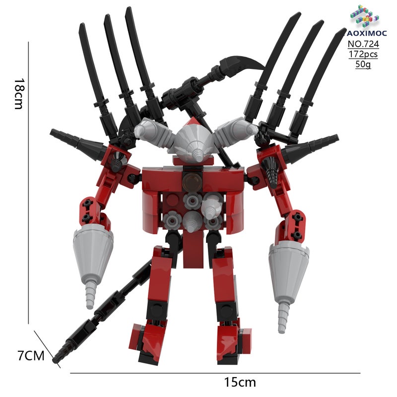 Cross-border dedicated to monitoring toilet people toy building blocks Tao Xi MOC hot game peripheral model hand wholesale