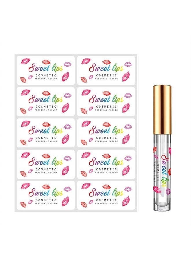 MCMBY - 100 pcs Clear Lip Gloss Tube Labels customize, Lip Gloss Stickers - Image 1