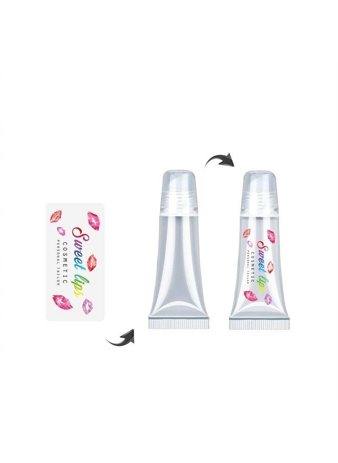 MCMBY - 100 pcs Clear Lip Gloss Tube Labels customize, Lip Gloss Stickers - Image 1