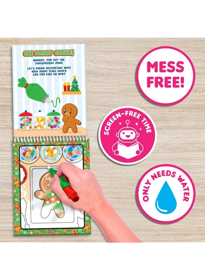 Scentco Holiday Water Magic (2 Pack - Candy Cane & Gingerbread) - Patented Gourmet Scented Reusable Water Reveal Activity Books - Stocking Stuffers, for Kids, No Mess, All Fun - Image 4