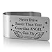 XQLZY Never Drive Faster Than Your Guardian Angel Can Fly Engraved Stainless Steel Car Visor Clip Funny Guardian Angel Visor Clip Gifts for Family Friend Driver God Prayer Gifts - Image 2
