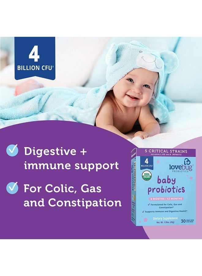LoveBug Probiotics منتج بروبيوتيك عضوي من إنتاج Lovebug حائز على جائزة وزارة الزراعة الأمريكية للأطفال؛ متعدد السلالات 4 مليار وحدة تشكيل مستعمرة؛ مسحوق سهل الاستخدام؛ خالٍ من السكر؛ مناسب للأعمار من 6 إلى 12 شهرًا؛ 30 عبوة - Image 5