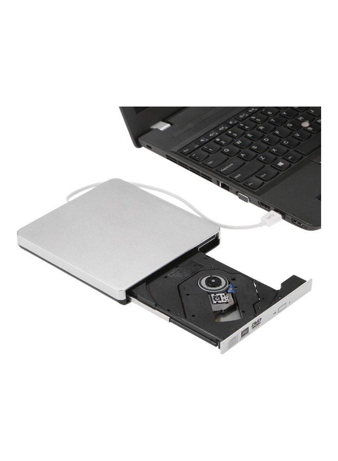 Loquat USB Portable Ultra Slim External Slot-In CD DVD ROM Player White - Image 2