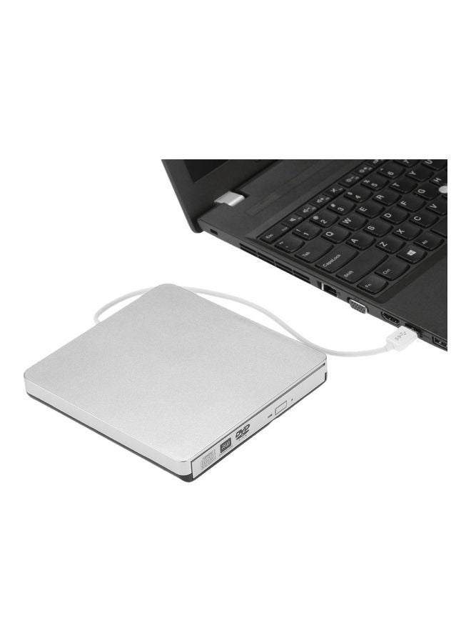 Loquat USB Portable Ultra Slim External Slot-In CD DVD ROM Player White - Image 3