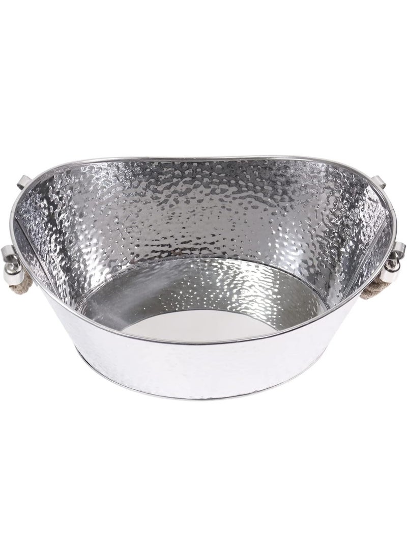 GOGOGO 9L Stainless Steel Beverage Tub,Large Ice Bucket with Handles,Champagne Bucket Beverage Tub for Parties - Image 2