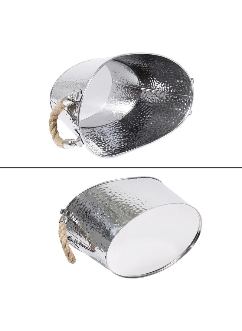 GOGOGO 9L Stainless Steel Beverage Tub,Large Ice Bucket with Handles,Champagne Bucket Beverage Tub for Parties - Image 3