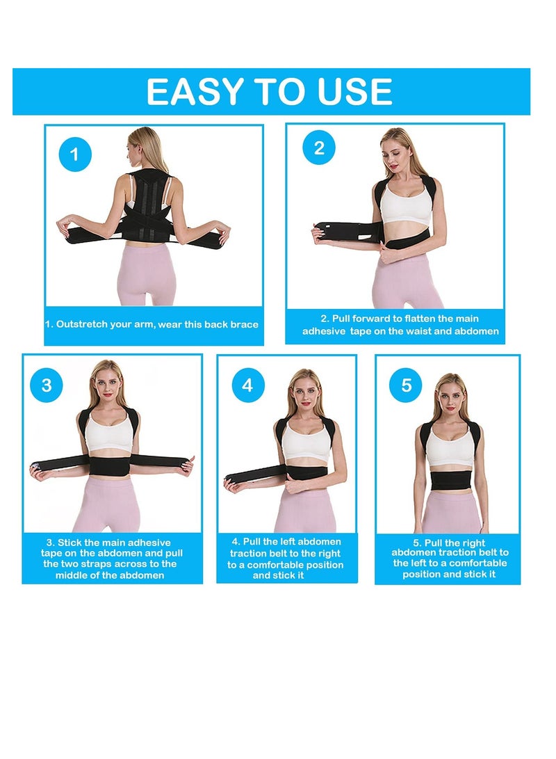 Adjustable Posture Corrector for Men, Women, and Kids - Back, Neck, and Shoulder Support Brace (XL) - Image 3