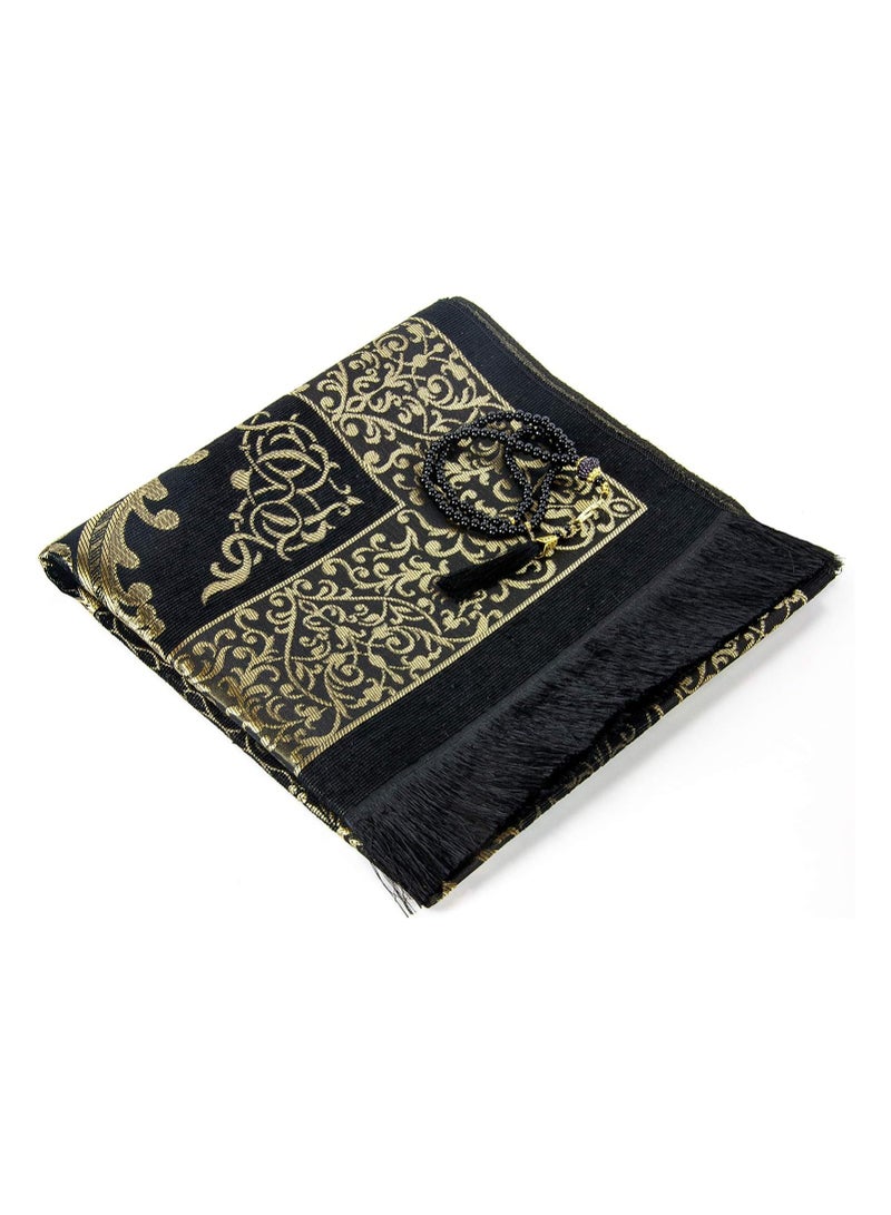 DubaiGallery Islamic prayer rug and prayer beads with elegant Kaaba design gift box. - Image 3
