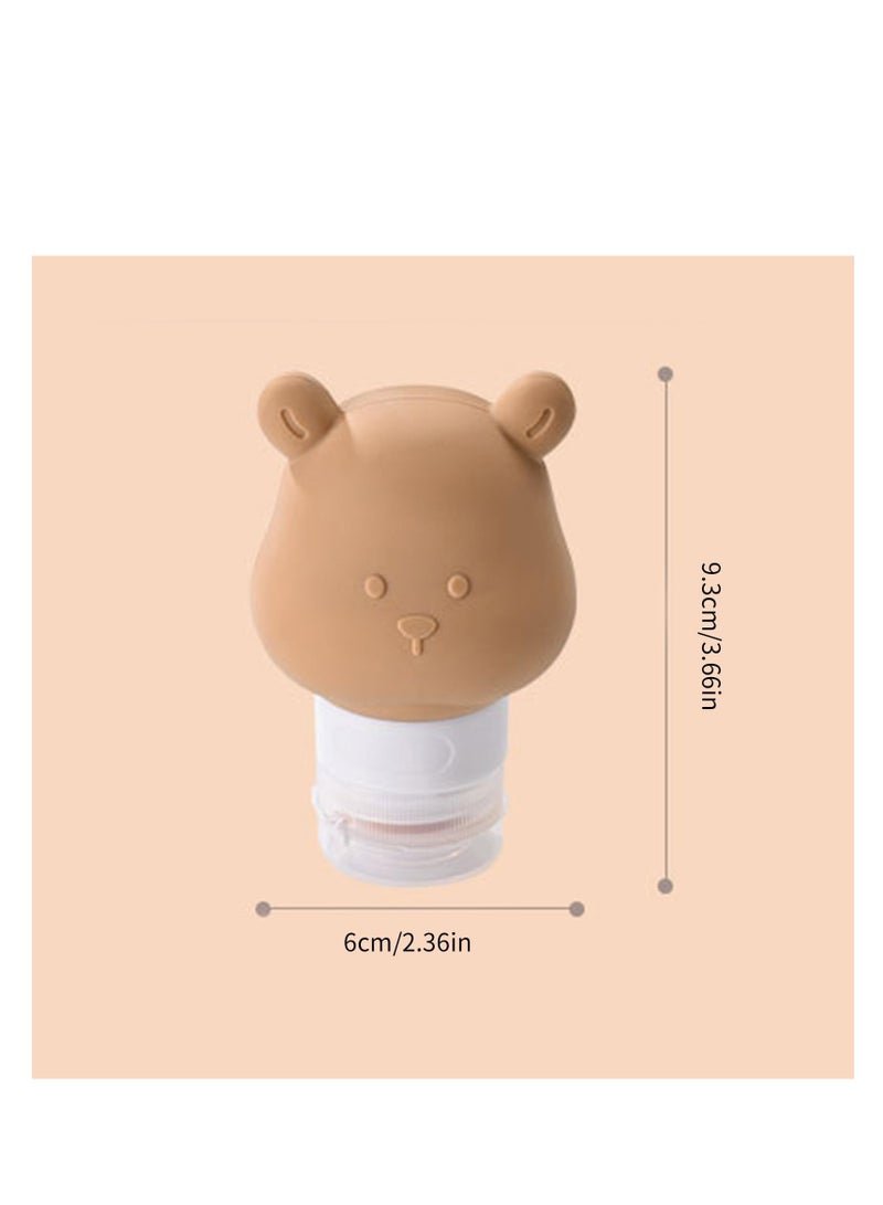 Excefore Travel Size Toiletries, 3 Pack 80ml Cute Bear Silicone Travel Bottles,  Leak Proof Travel Size Containers, Refillable Travel Toiletry Bottles, Travel Size Bottles for Shampoo and Lotion - Image 5