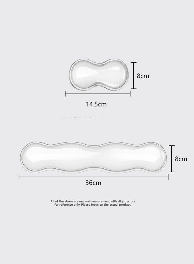 M MIAOYAN Keyboard + Mouse Hand Rest Office Wrist Pad Silicone Cool Transparent Wrist Rest  - Image 4