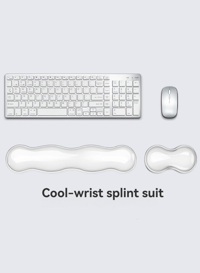 M MIAOYAN Keyboard + Mouse Hand Rest Office Wrist Pad Silicone Cool Transparent Wrist Rest  - Image 2