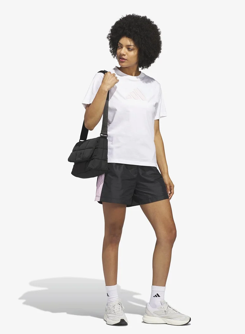 Adidas  Textured Gingham Big Logo Graphic T-Shirt for Women | Best Price UAE