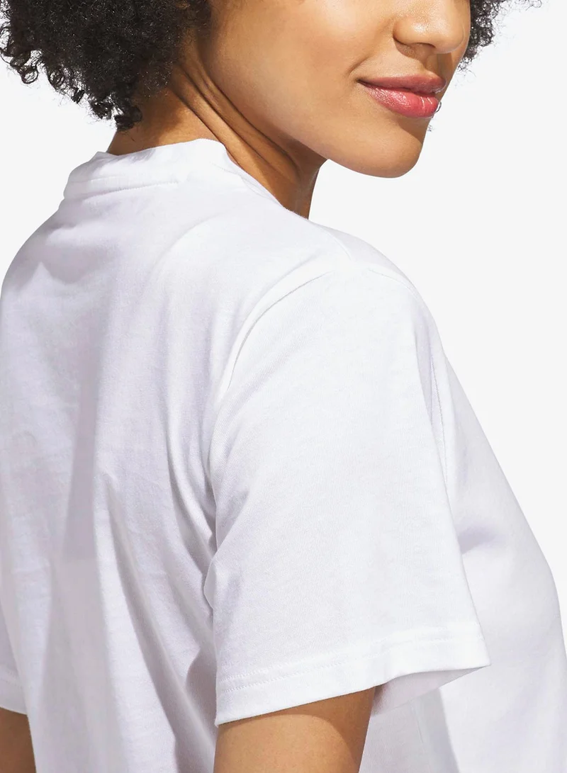 Adidas  Textured Gingham Big Logo Graphic T-Shirt for Women | Best Price UAE