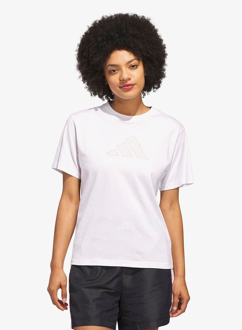 Adidas Textured Gingham Big Logo Graphic T-Shirt - Image 1