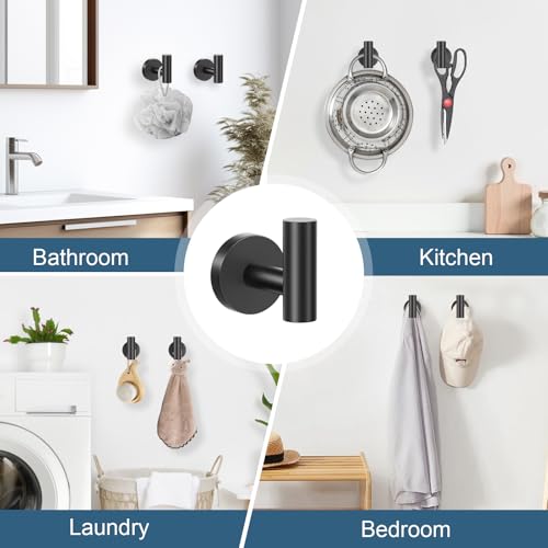 soaez Matte Black Bathroom Hardware Set, 5 Pieces Black Towel Bar Bathroom Accessories Set, Upgraded Toilet Paper Holder with Shelf, 23.6 Inch Towel Rack Towel Holder for Bathroom Wall - Image 5