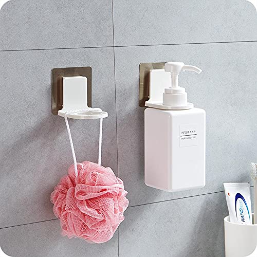SAJANI Sajani Plastic Bottle Storage Holder Shower Gel Bottle Rack Hook Hand soap Bottle Shelf Bathroom KitchenWall Hanging Self Adhesive Hook Holder Sticker Pack of 2 - Image 1