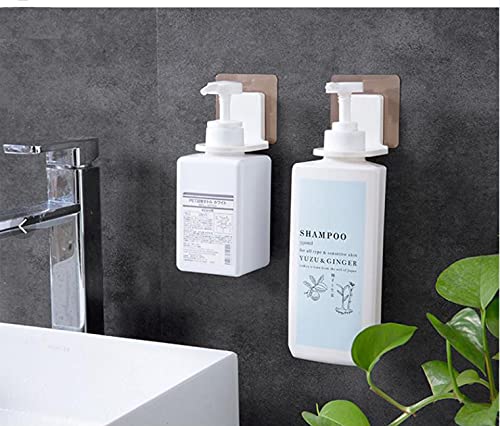 SAJANI Sajani Plastic Bottle Storage Holder Shower Gel Bottle Rack Hook Hand soap Bottle Shelf Bathroom KitchenWall Hanging Self Adhesive Hook Holder Sticker Pack of 2 - Image 2