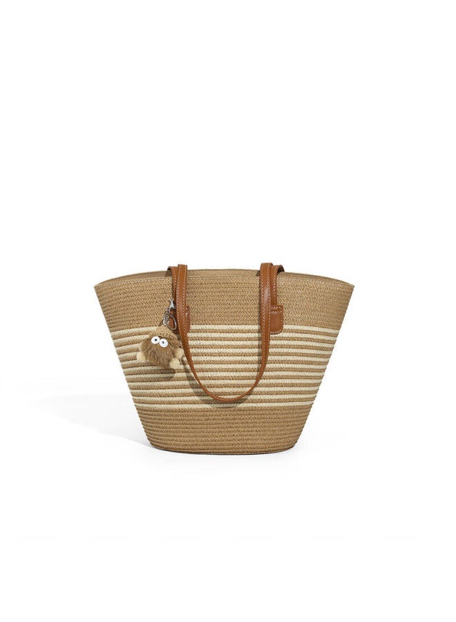 Viney Tote Bag For Women, Large Capacity Luxury Handbag With Woven Grass Design, Birthday Gift With High-end Feel For Girlfriend Or Wife - Image 3