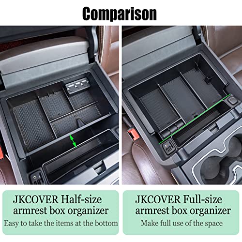 JKCOVER Compatible with Chevy Silverado/GMC Sierra 2014-2018 and Chevy Tahoe Suburban/GMC Yukon 2015-2020 Center Console Organizer Tray Accessories-Full Console w/Bucket Seats ONLY - (Black Trim) - Image 3