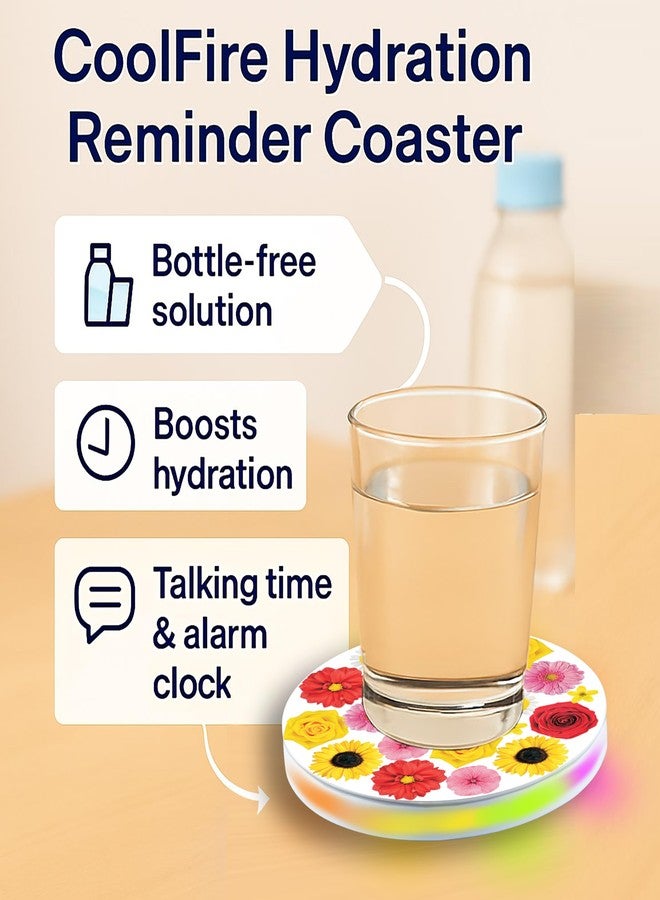 CoolFire English Talking Alarm Clock for Seniors & Visually Impaired Loud Voice Time Announcements, Easy Button Press, Rechargeable, Hourly Chime & Alternative to Talking Watch with Hydration - Image 3