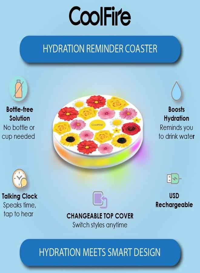 CoolFire English Talking Alarm Clock for Seniors & Visually Impaired Loud Voice Time Announcements, Easy Button Press, Rechargeable, Hourly Chime & Alternative to Talking Watch with Hydration - Image 4