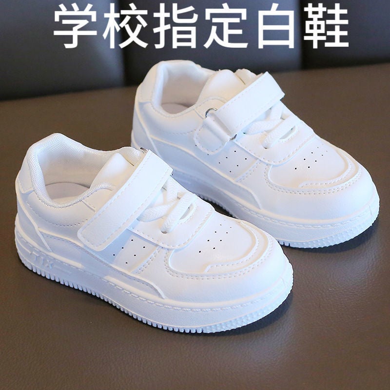 School-Designated Kidsren'S Breathable White Shoes 2025 Korean Style Versatile Casual Solid-Soled Shoes For Boys And Girls - Image 1
