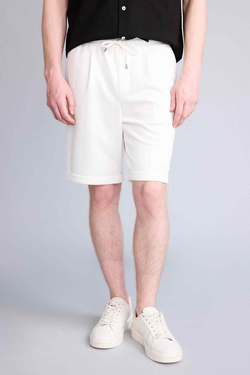 DeFacto White Man Pique Bermuda Shorts Casual - Image 3