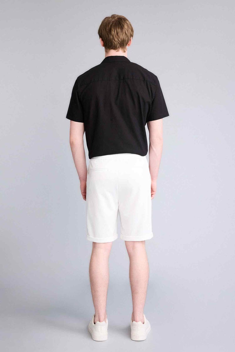 DeFacto White Man Pique Bermuda Shorts Casual - Image 5