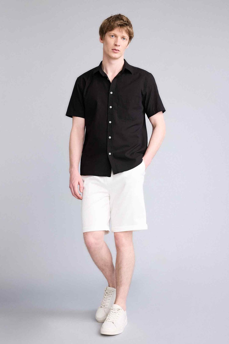 DeFacto White Man Pique Bermuda Shorts Casual - Image 2