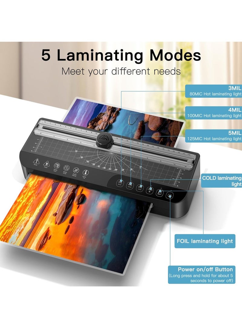FN Laminator Machine, Hot and Cold Thermal Laminator, 4-in-1 Lamination Device with 5 Modes & Auto-Off for Home, Office, and School Use - Image 2