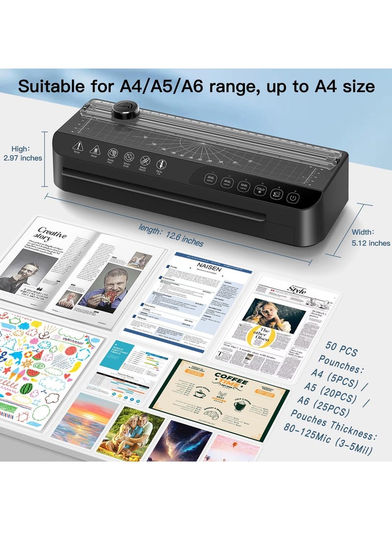 FN Laminator Machine, Hot and Cold Thermal Laminator, 4-in-1 Lamination Device with 5 Modes & Auto-Off for Home, Office, and School Use - Image 3