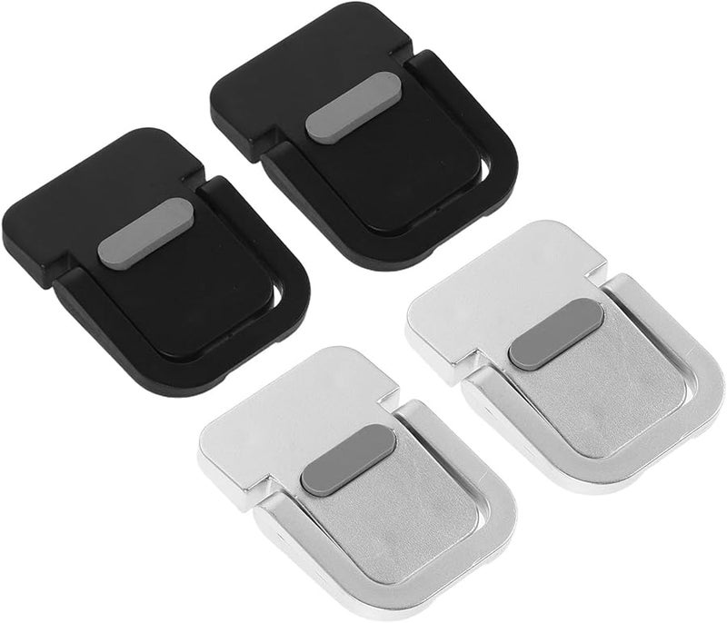 Portable Metal Laptop Stand Riser Cooling Holder 2 Pairs Silver Black - Image 1