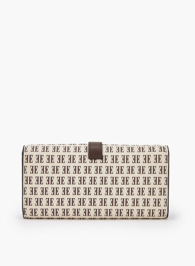 ELLE Monogram Print Wallet With Snap Button Closure - Image 4