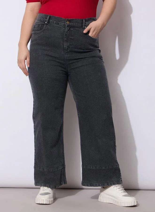 SASSAFRAS Sassafras Plus Size Black Straight Leg Jeans