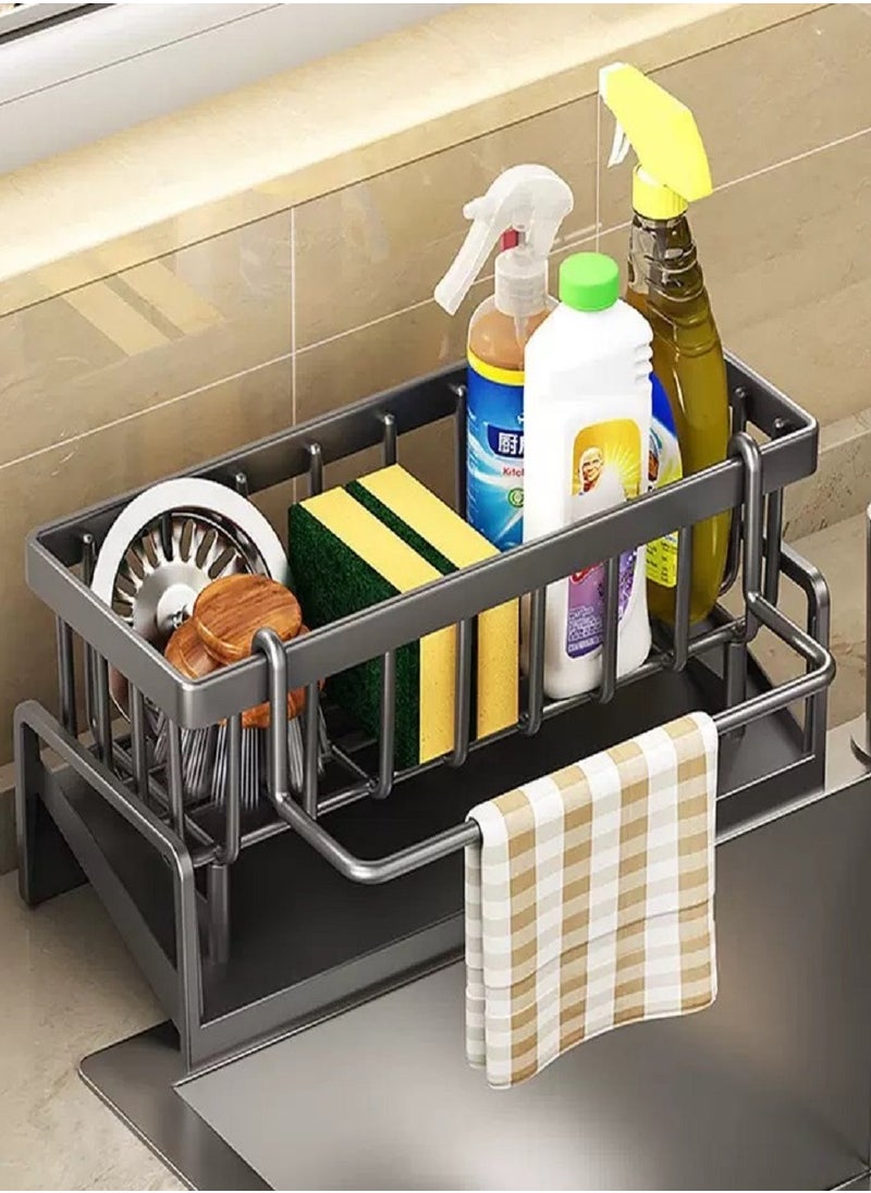 COYICMSS Multifunctional Sponge Rack Drainer Kitchen Shelf Sink Rag Dishwashing Detergent Dishcloth Organiser Kitchen Storage Racks  - Image 1