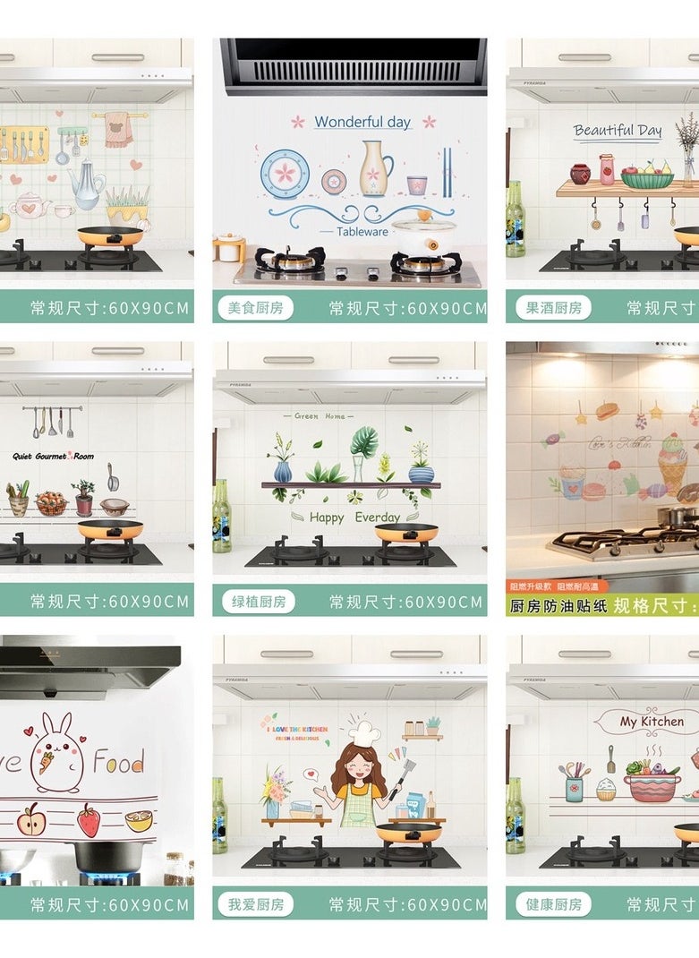 Generic - Self-adhesive wallpaper to protect the walls from grease behind the stove - Multi shapes - Multi color - Image 1