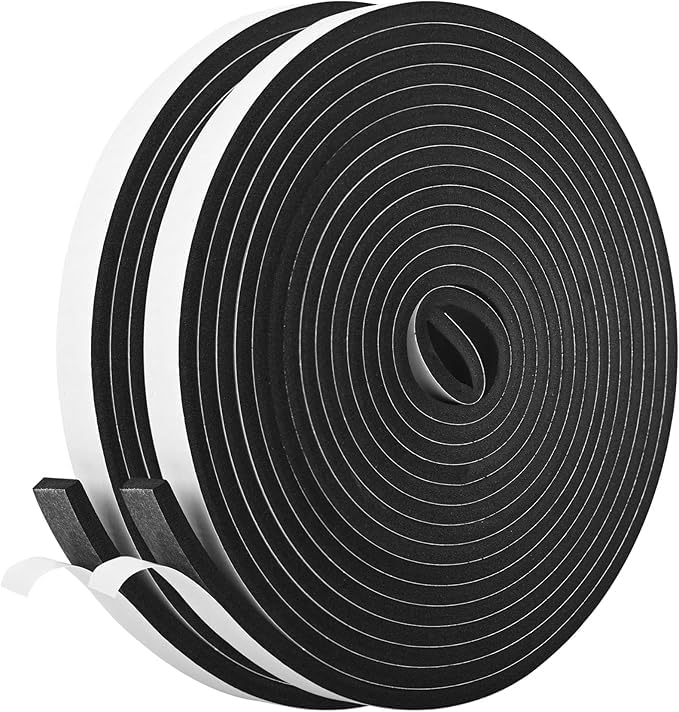 Bapna 6mm Thick Single Sided car Speaker Sealing, Soundproofing Waterproofing Insulation Foam Gasket Tape 12mm Width 5 m Length - Image 1
