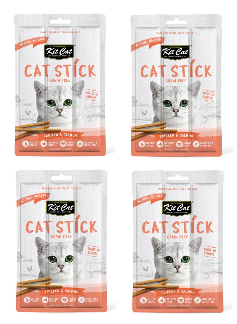 Kit Cat Grain Free Cat Stick Chicken & Salmon 15g - 4 Piece - Image 1