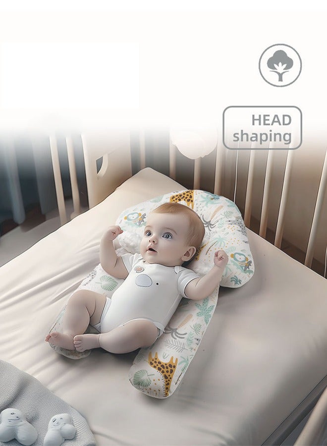 Baby's head shaping pillow Baby styling pillows Head shape corrective pillows Anti-flat head pillows Newborn pillows Comfortable and breathable Machine washable Suitable for babies from 0 to 1 year old  - Image 5