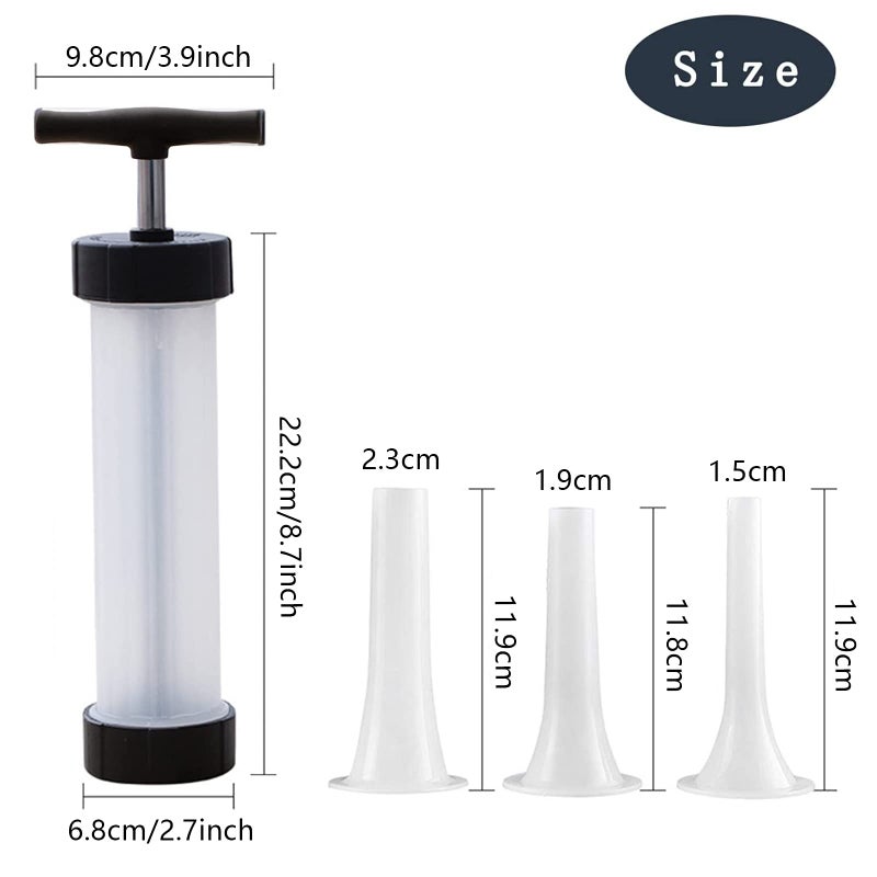 kulusion Sausage Stuffer - Homemade Manual Sausage Maker, Fast Meat Filling Machine, Food Grade Kitchen Sausage Stuffer Tool for Household Use (3 Stuffing Tubes) - Image 2