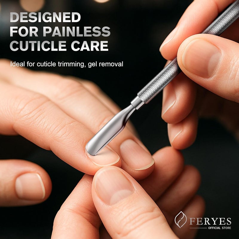 FERYES Cuticle Pusher with Square Nail Cleaner - Image 4