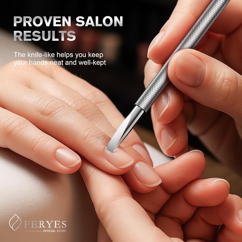 FERYES Cuticle Pusher with Square Nail Cleaner - Image 5
