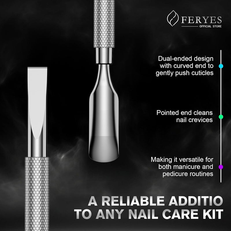 FERYES Cuticle Pusher with Square Nail Cleaner - Image 2