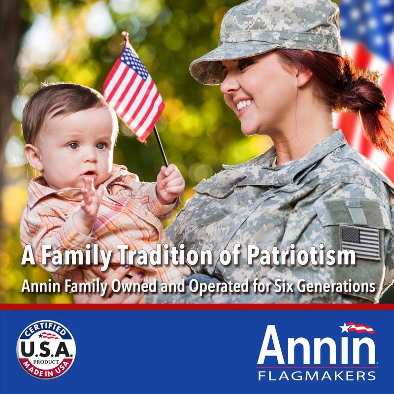 Annin Flagmakers American Flag - Durable Nylon SolarGuard Nyl-Glo, 3x5 ft, Made in USA with Sewn Stripes and Embroidered Stars - Image 4