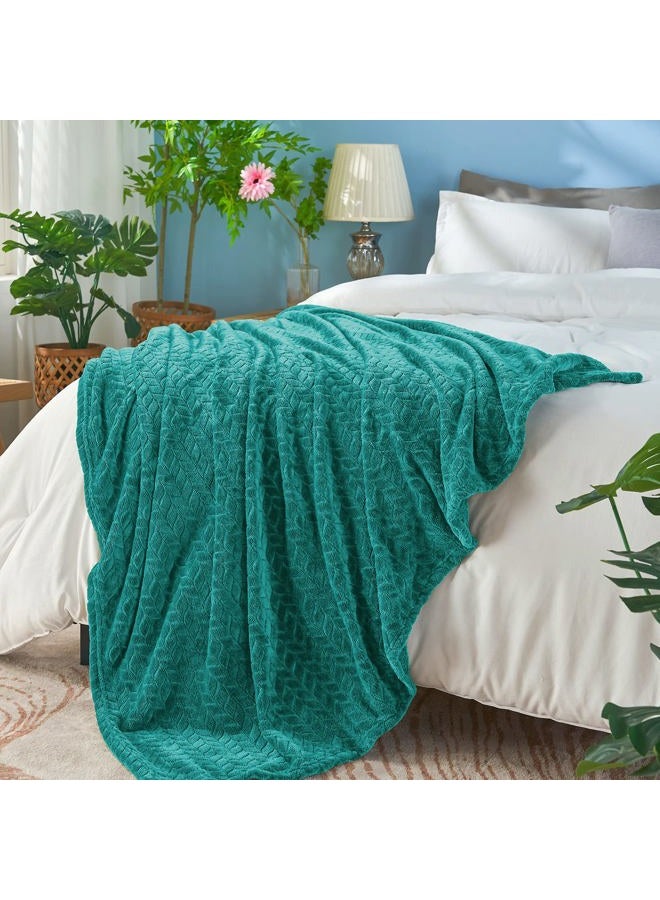 inhand Fleece Throw Blanket, Super Soft Fuzzy Blanket for Couch Sofa Bed Office, Cozy Plush Fleece Blanket Throw Size, Washable Lightweight Flannel Blankets Throw for All Season(50”x60”,Teal) - Image 3