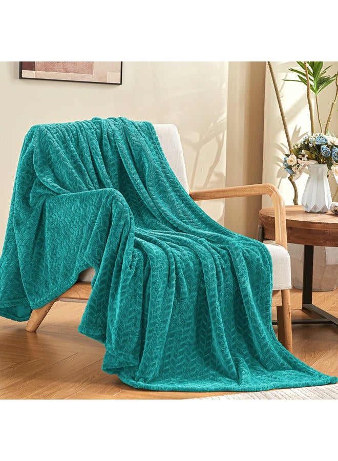 inhand Fleece Throw Blanket, Super Soft Fuzzy Blanket for Couch Sofa Bed Office, Cozy Plush Fleece Blanket Throw Size, Washable Lightweight Flannel Blankets Throw for All Season(50”x60”,Teal) - Image 1